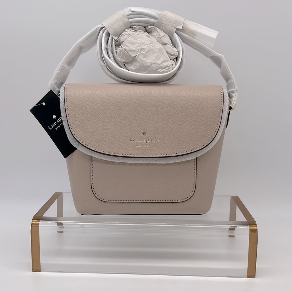 Kate Spade Elsie Pebbled Leather Crossbody Warm Beige